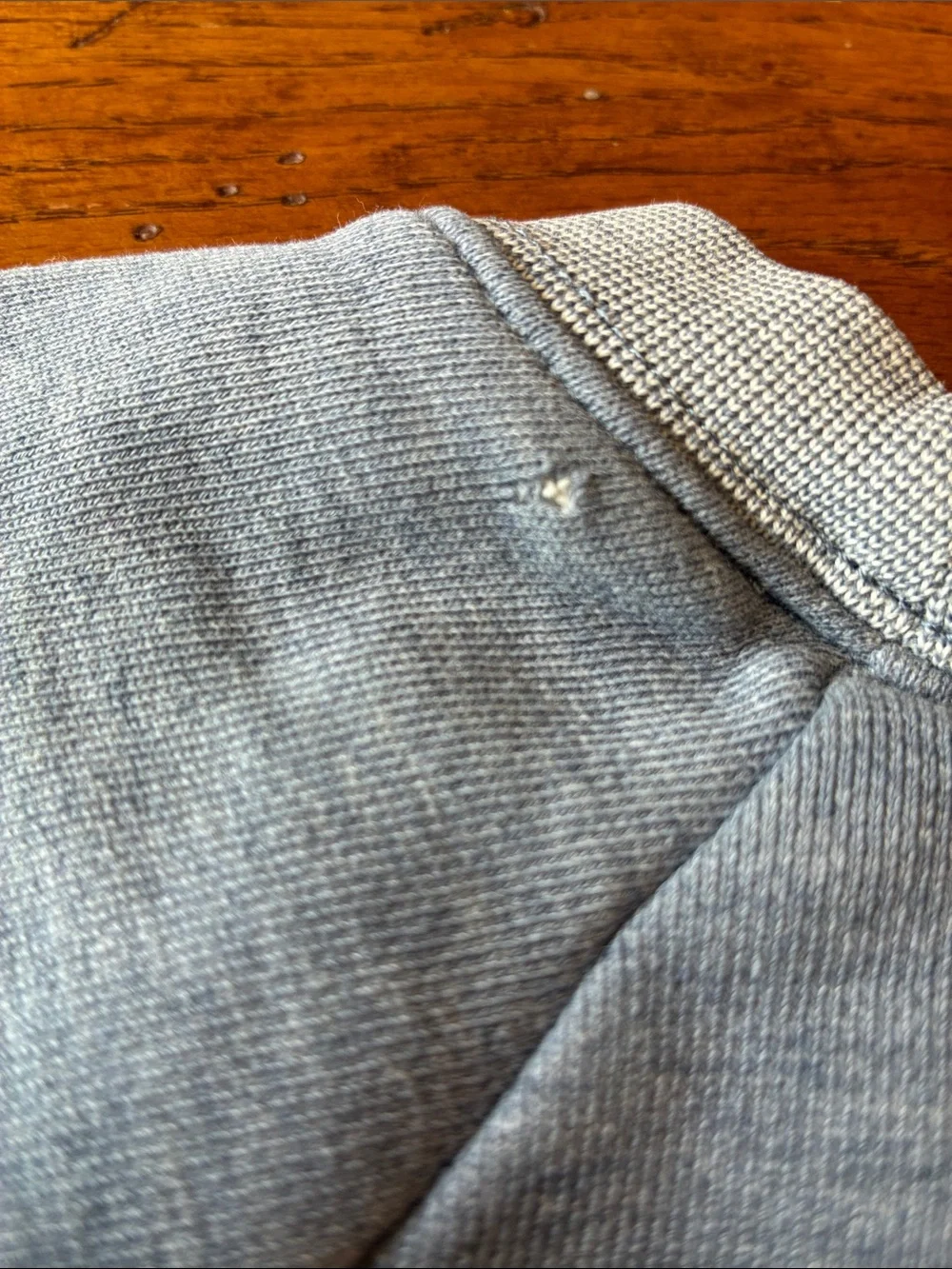 J. Crew Two-Tone Lightweight Crewneck Sweatshirt - Blue with Cream Trim